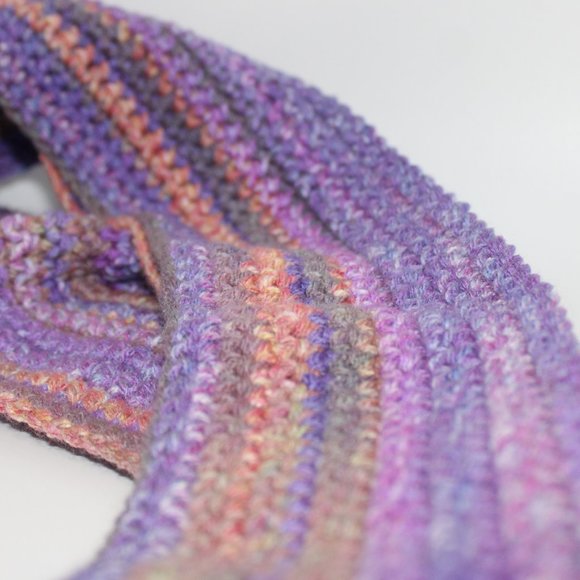 Multi Color Hand Crochet Scarf - Picture 1 of 5